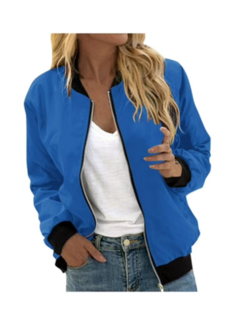 VINUSLI Ladies Lightweight Jackets Zip Up Jacket for Women Bomber Jackets Fashio